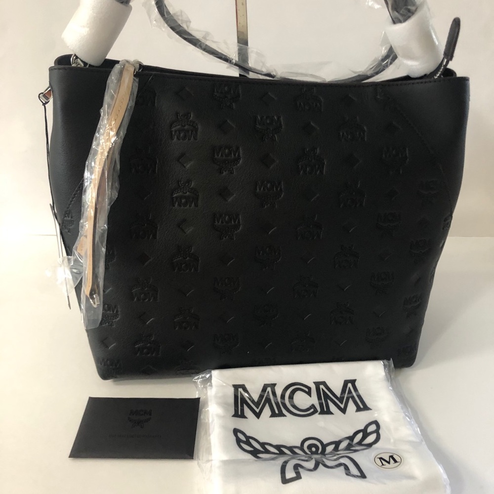 New MCM Klara Monogrammed Logo Prints Leather bag